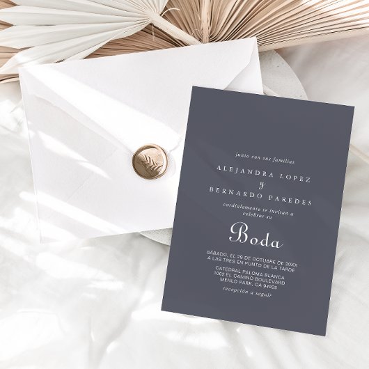 Invitation Boho Boda Mariage simple du soir