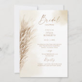 Invitation Boho Bohème Herbe des Pampas Crème Réception de Ma (Devant)