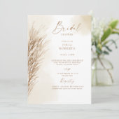 Invitation Boho Bohème Herbe des Pampas Crème Réception de Ma (Debout devant)