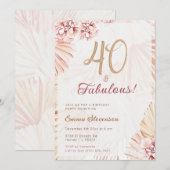 Invitation Boho Bohemian 40 & Fabulous Ladies 40th Birthday (Devant / Derrière)