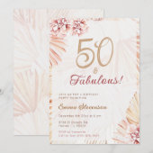 Invitation Boho Bohemian 50 & Fabulous Ladies 50th Birthday (Devant / Derrière)