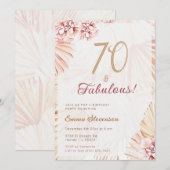 Invitation Boho Bohemian 70 & Fabulous Ladies 70th Birthday (Devant / Derrière)
