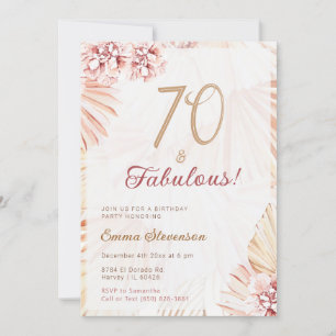 Invitation Boho Bohemian 70 & Fabulous Ladies 70th Birthday