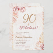 Invitation Boho Bohemian 90 & Fabulous Ladies 90th Birthday (Devant / Derrière)