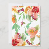 Invitation BOHO Bohemian Automne été Floral Aquarelle (Dos)