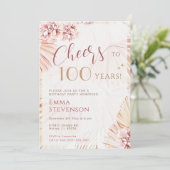 Invitation Boho Bohemian Cheers 100 Ans 100ème Anniversaire d (Debout devant)