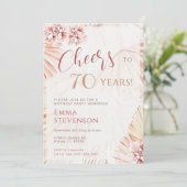 Invitation Boho Bohemian Cheers 70 ans Dames 70e anniversaire (Debout devant)