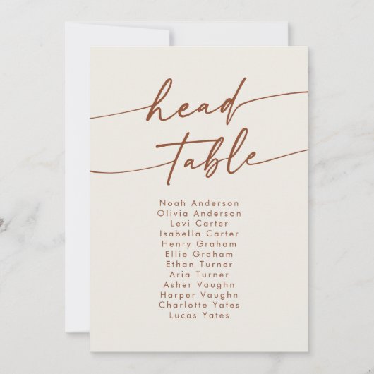 Invitation Boho Bohemian Cream Head Hanging Seating Chart (Devant)