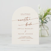 Invitation Boho Bohemian Cream Photo Arch Mariage espagnol (Debout devant)