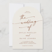 Invitation Boho Bohemian Cream Photo QR Code Arch Mariage (Devant)