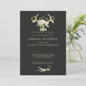 Invitation Boho Bohemian Deer Antler Floral Bridal Shower (Debout devant)