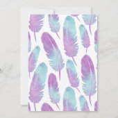 Invitation Boho Bohemian Feather violet fête d'anniversaire (Dos)