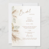 Invitation Boho Bohemian Pampas Grass Fête des mariées beige (Devant)