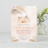 Invitation Boho Bohemian Twin Citrouille Baby shower Invitati (Debout devant)