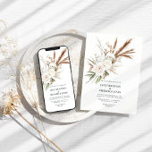 Invitation Boho Bohémien Fleurs Séchées Photo & Code QR Maria