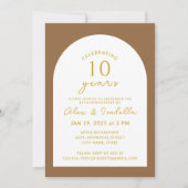 Invitation Boho Boho et Gold 10e anniversaire Mariage (Devant)
