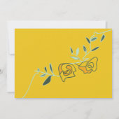 Invitation Boho Bold Floral Jaune Mariage bleu (Dos)