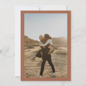 Invitation Boho bold names rétro 2 photos mariage terre cuite (Dos)