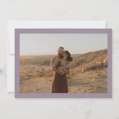 Invitation Boho bold names rétro 3 photos mariage violet (Dos)