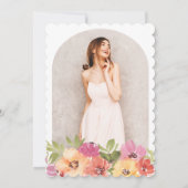 Invitation Boho Bold Watercolor Floral Photo Graduation Party (Dos)