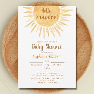 Invitation Boho Bonjour Sunshine Genre Baby shower neutre