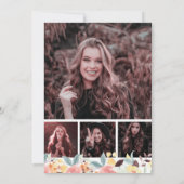 Invitation Boho bordeaux rustique photo florale Sweet 16 (Dos)