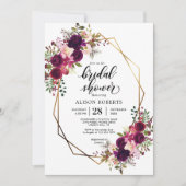Invitation Boho bordo mariage géométrique douche nuptiale (Devant)