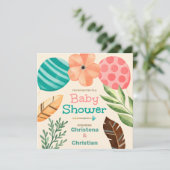 Invitation Boho Botanical Baby Shower (Debout devant)