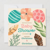 Invitation Boho Botanical Baby Shower (Devant)