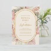 Invitation Boho Botanical | Brunch vert et douche à bulles (Debout devant)