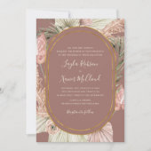 Invitation Boho Botanical | Dusty Rose Mariage traditionnel (Devant)