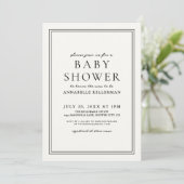 Invitation Boho Botanical Elegant Baby shower Fleur sauvage (Debout devant)