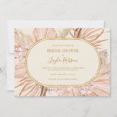 Invitation Boho Botanical | Fête des mariées horizontale vert (Devant)