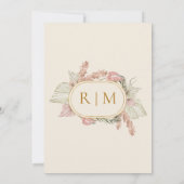 Invitation Boho Botanical | Rose simple Mariage traditionnel (Dos)