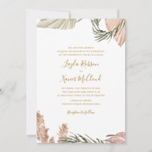 Invitation Boho Botanical   Simple Mariage traditionnel