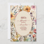 Invitation Boho Botanique Aquarelle Fleur sauvage Mariage (Devant)