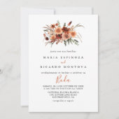 Invitation Boho Botanique Automne Floral Mariage espagnol (Devant)