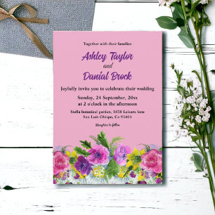 Invitation Boho Botanique Boho Rustique Floral Mariage