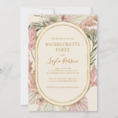 Invitation Boho Botanique Dusty Rose Bachelorette Party (Devant)