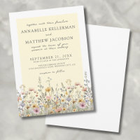 Boho Botanique Fleurs Sauvages Jaune Floral Mariag