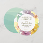 Invitation Boho Botanique Floral Purple Mariage (Devant / Derrière)
