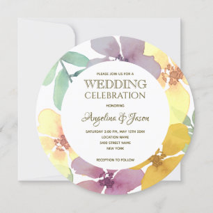 Invitation Boho Botanique Floral Purple Mariage