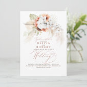 Invitation Boho Botanique Floral Terracotta Sage Mariage (Debout devant)