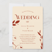 Invitation Boho Botanique Mariage beige (Devant)