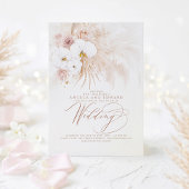 Invitation Boho Botanique Orchidées Blanches Pampas Mariage e