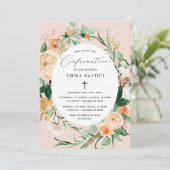 Invitation Boho Botanique Personnalisé Cute Rose Confirmation (Debout devant)