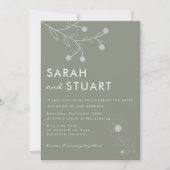 Invitation Boho Botanique Sage Vert Fleur sauvage Mariage (Devant)