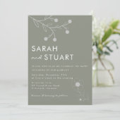 Invitation Boho Botanique Sage Vert Fleur sauvage Mariage (Debout devant)