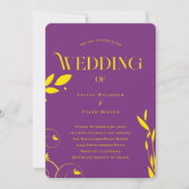 Invitation Boho Botanique violet Mariage (Devant)