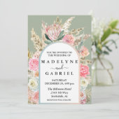 Invitation Boho Bouquets Pampas Arche Cadre (Debout devant)